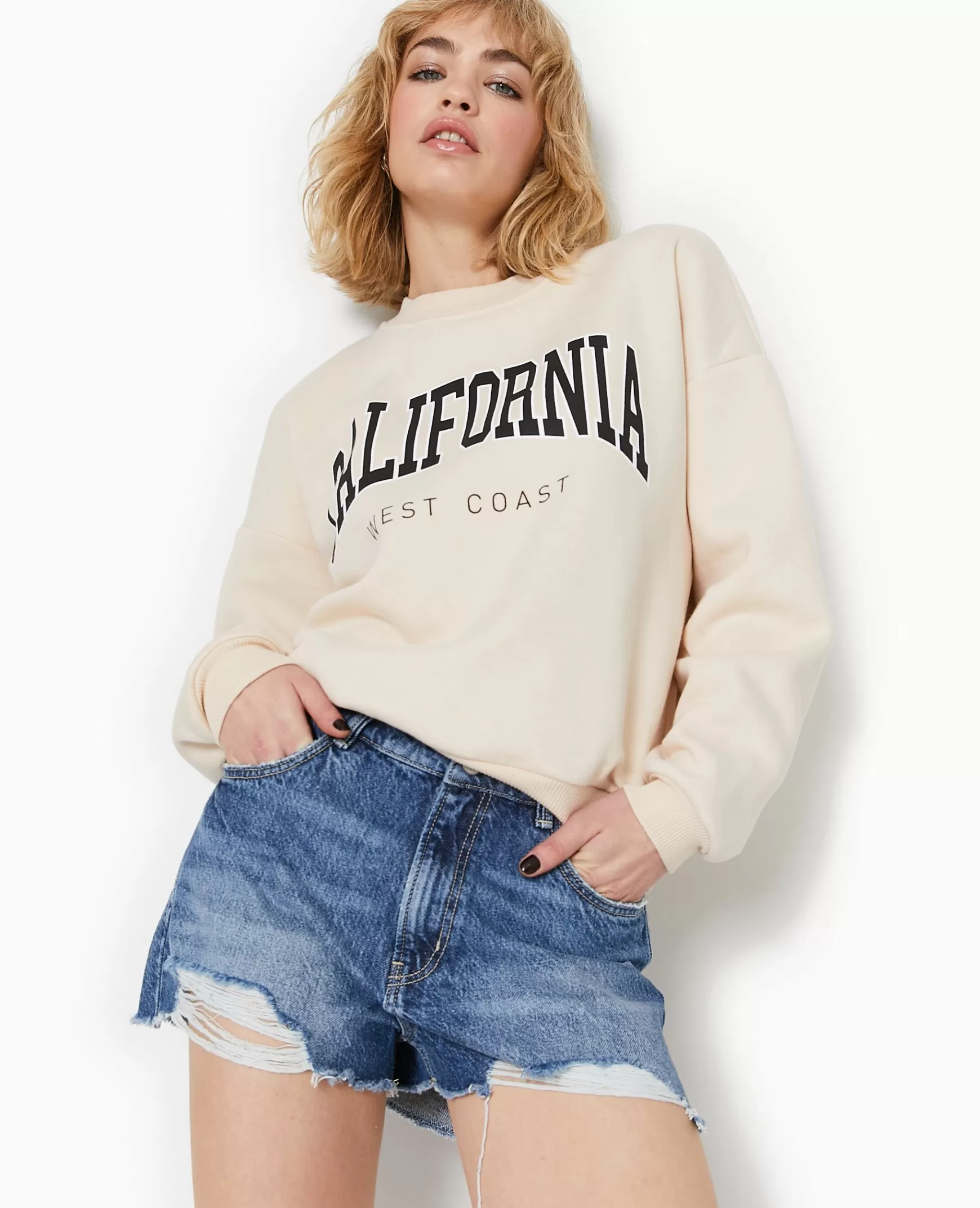 Pimkie Sweat avec print - Beige Hot