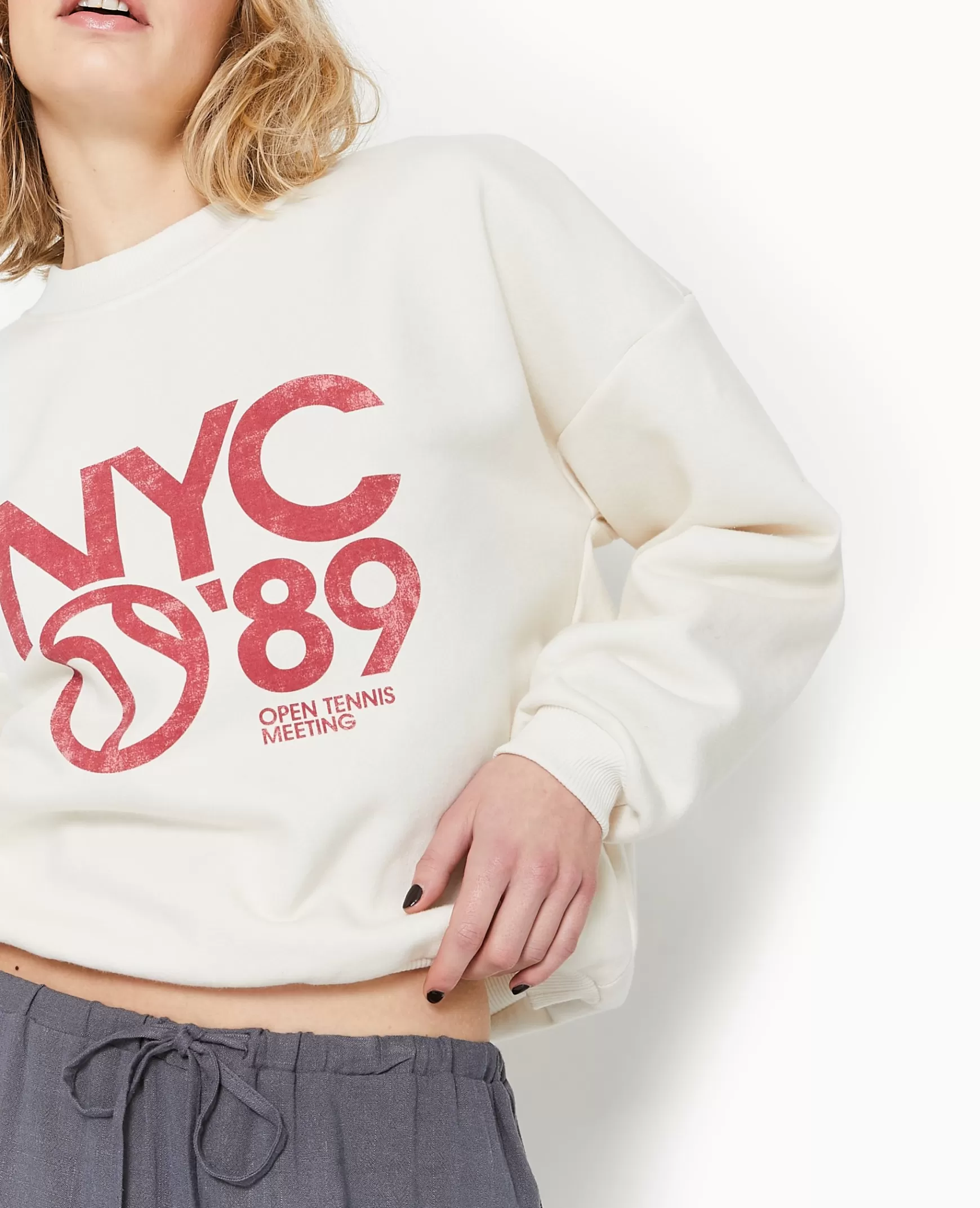 Pimkie Sweat avec print - Blanc Hot