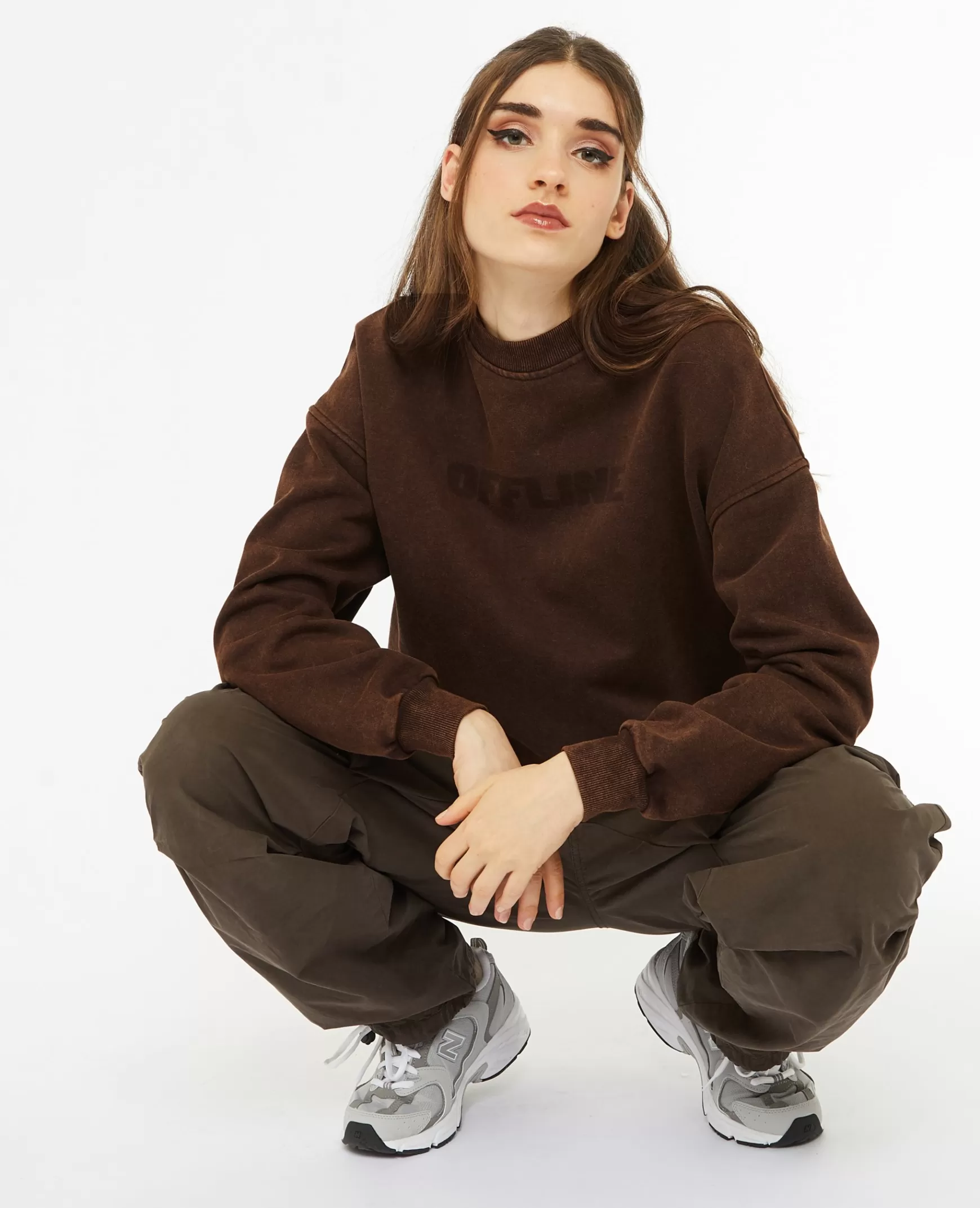 Pimkie Sweat avec print effet vieilli - Marron Online