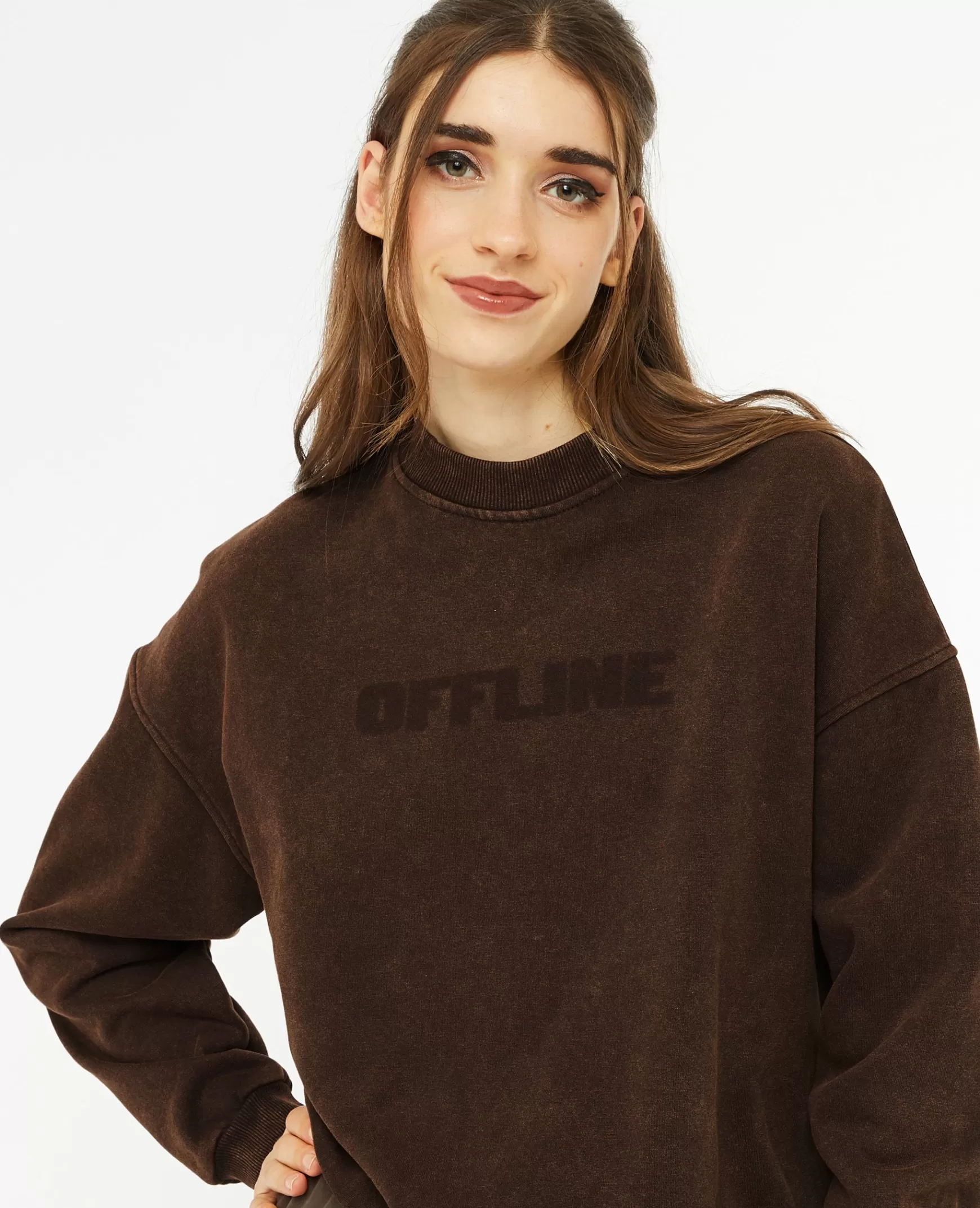 Pimkie Sweat avec print effet vieilli - Marron Online